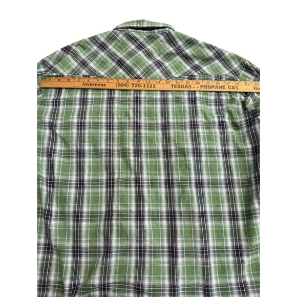 Wrangler Western Snap Shirt Men's Plaid Green Long Sleeve Casual Button‎ Up XXL - Picture 7 of 7